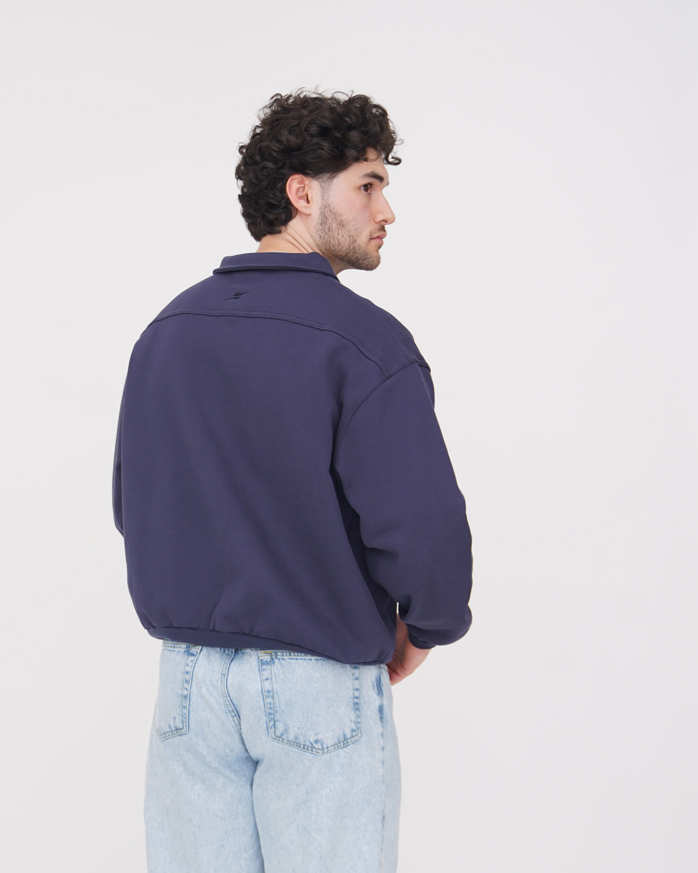 Loose Fit Button-up Bleu Marine