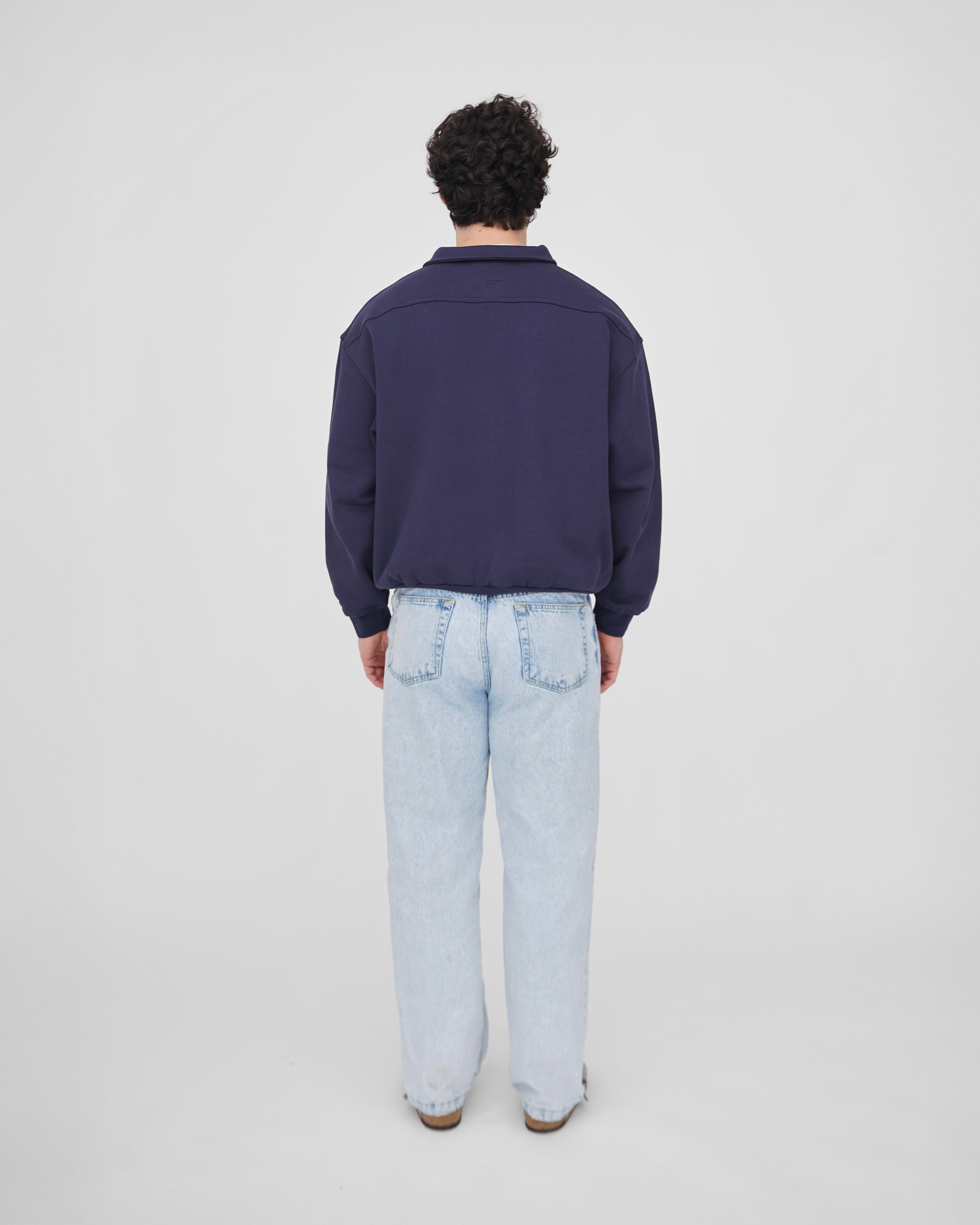 Loose Fit Button-up Bleu Marine