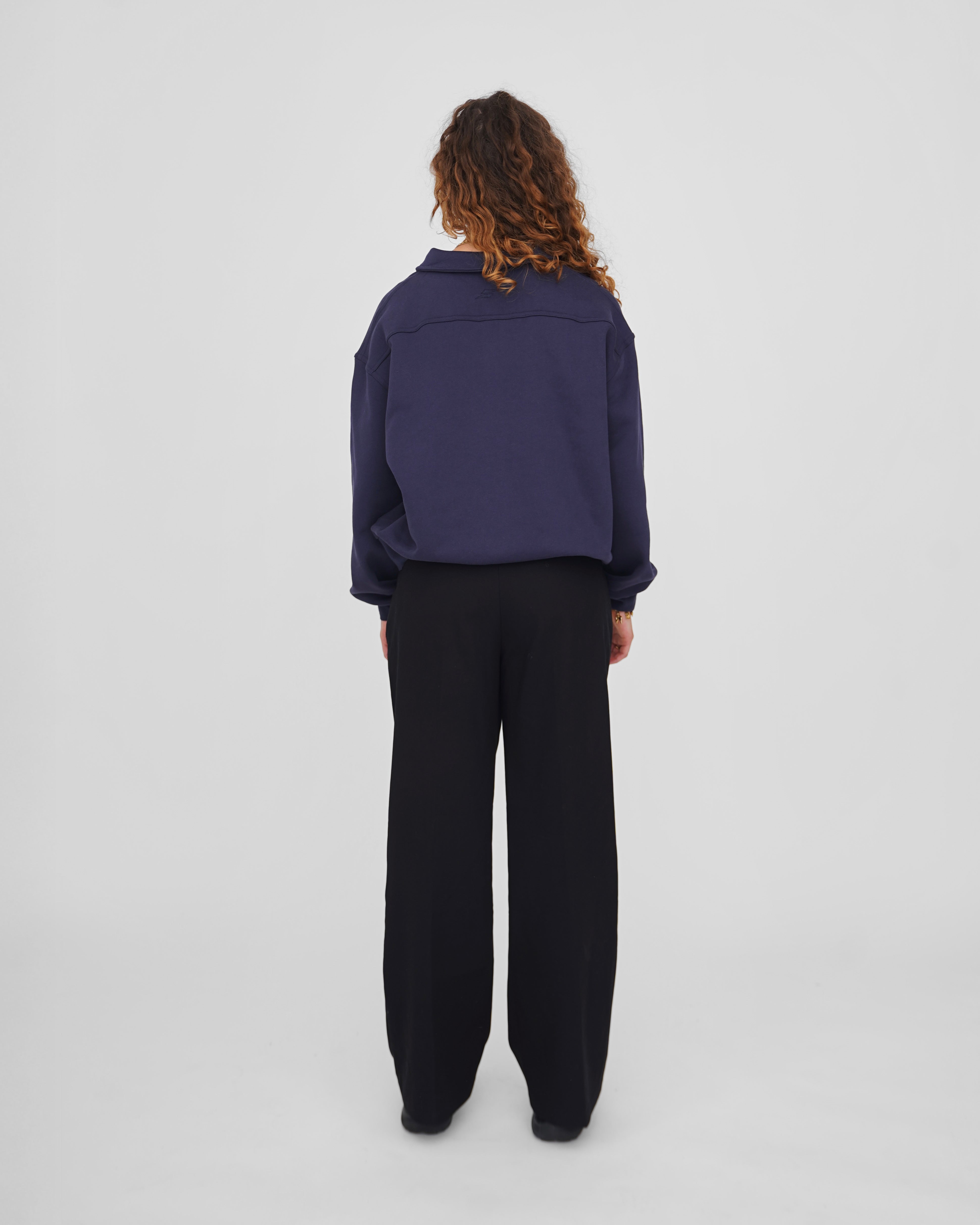 Loose Fit Button-up Bleu Marine